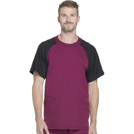 

Dickies Dynamix Medical Scrubs Top for Men Crew Neck DK670 L Wine