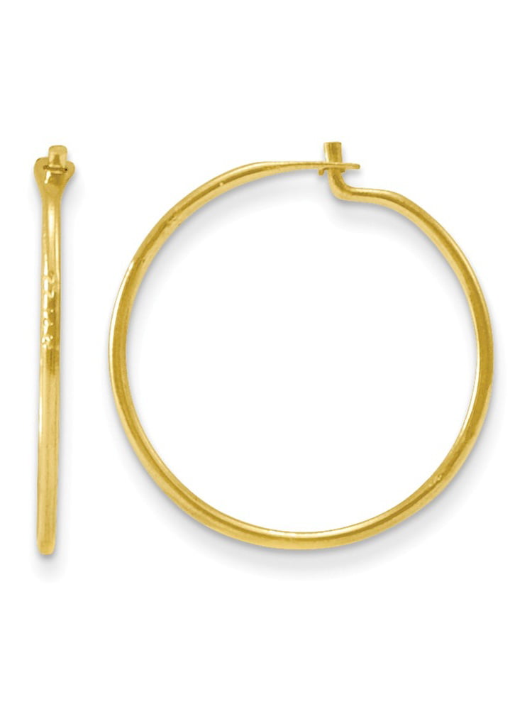 14K Yellow Gold 1.5MM Extra Large Endless Hoop Earrings 60mm/ 2.4 Inch Hoops