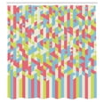 thumbnail image 3 of Ambesonne Geometric Shower Curtain, Psychedelic Gradient, 69"Wx84"L, Dried Rose Apple Green, 3 of 5