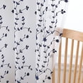 thumbnail image 6 of Sheer White Curtains, Leaf Embroidered Grommet Voile Drapes for Living Room, Bedroom, Window Treatments Semi Curtain Panels Navy Blue, 52" W x 84" L, 2 Panels, 6 of 7