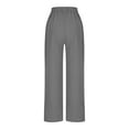 thumbnail image 4 of hotojiny Women's Pants Summer Breathable Drawstring Straight Leg Pants Casual High Waist Beach Vaction Trousers with Pockets, 4 of 7