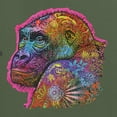 thumbnail image 2 of Colorful Neon Gorilla | Dean Russo Art Animal Lover Mens Premium Tri Blend T-Shirt, Military Green, XX-Large, 2 of 6