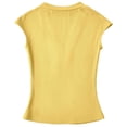 thumbnail image 6 of Arlun Womens Short Sleeve Tops Button up V-Neck Henley Solid Color Stretch Tight T Shirts Slim Fit Casual Summer Tops Basic Tee Shirts Yellow S, 6 of 8