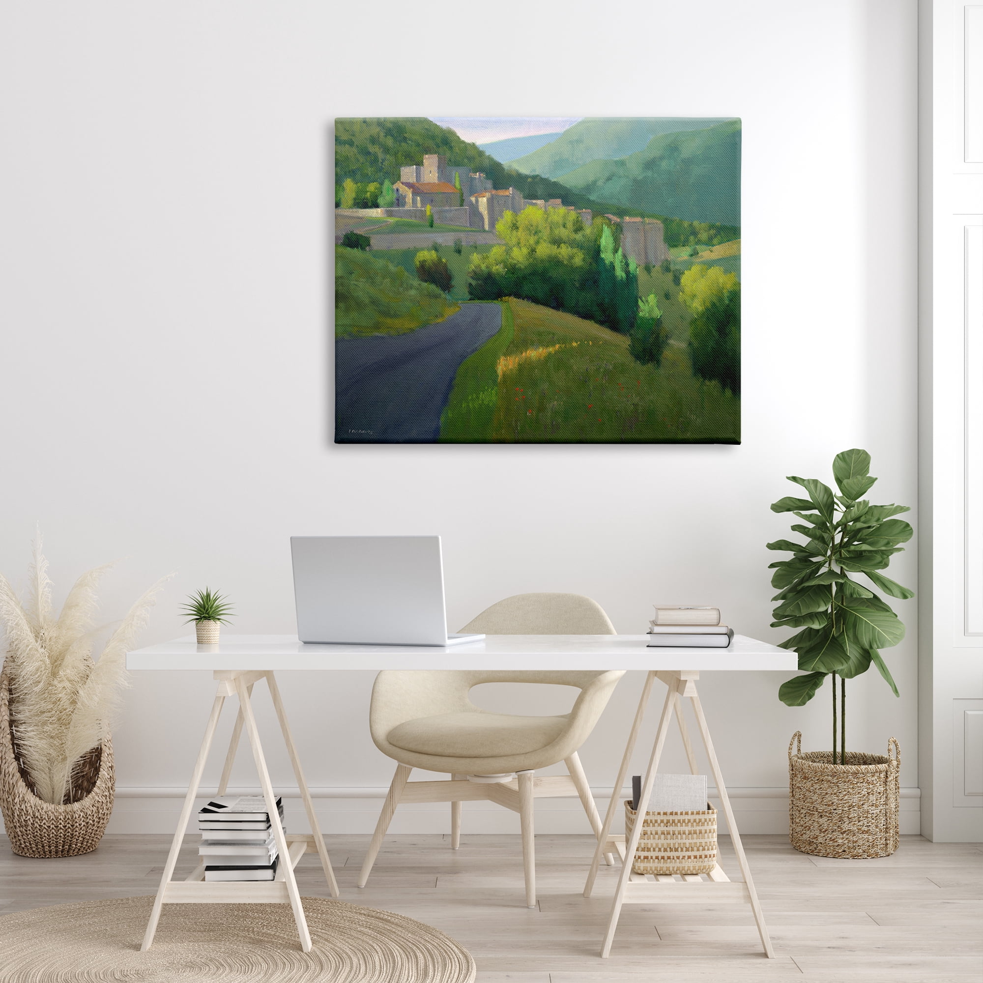 Stupell Industries Winding Road Path Distant Rural Farm Town Graphic Art Gallery Wrapped Canvas Print Wall Art, Design by Ian Roberts