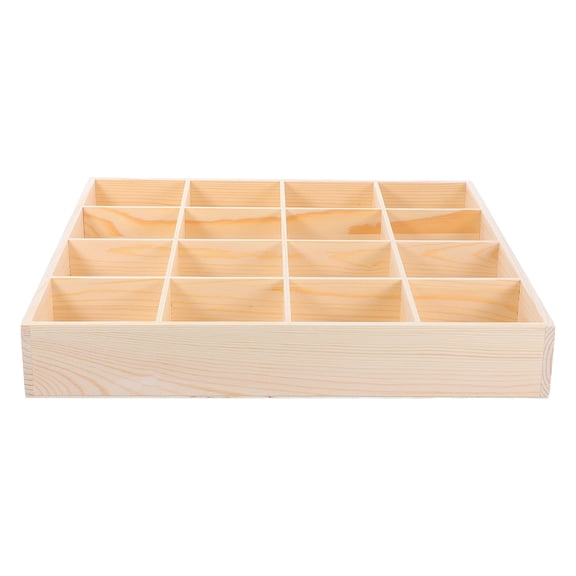 WHAMVOX Wood Beige Multicompartment Storage Box for Bedroom Office Organization with Material 7.5 x 5.2 x 3.8 inches