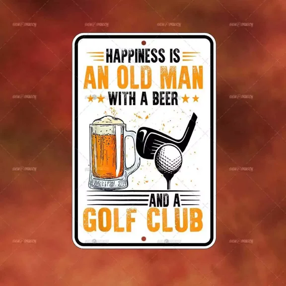 Old Man Beer Golf Metal Sign Home Room Wall Art Gift Novelty Decor A1730