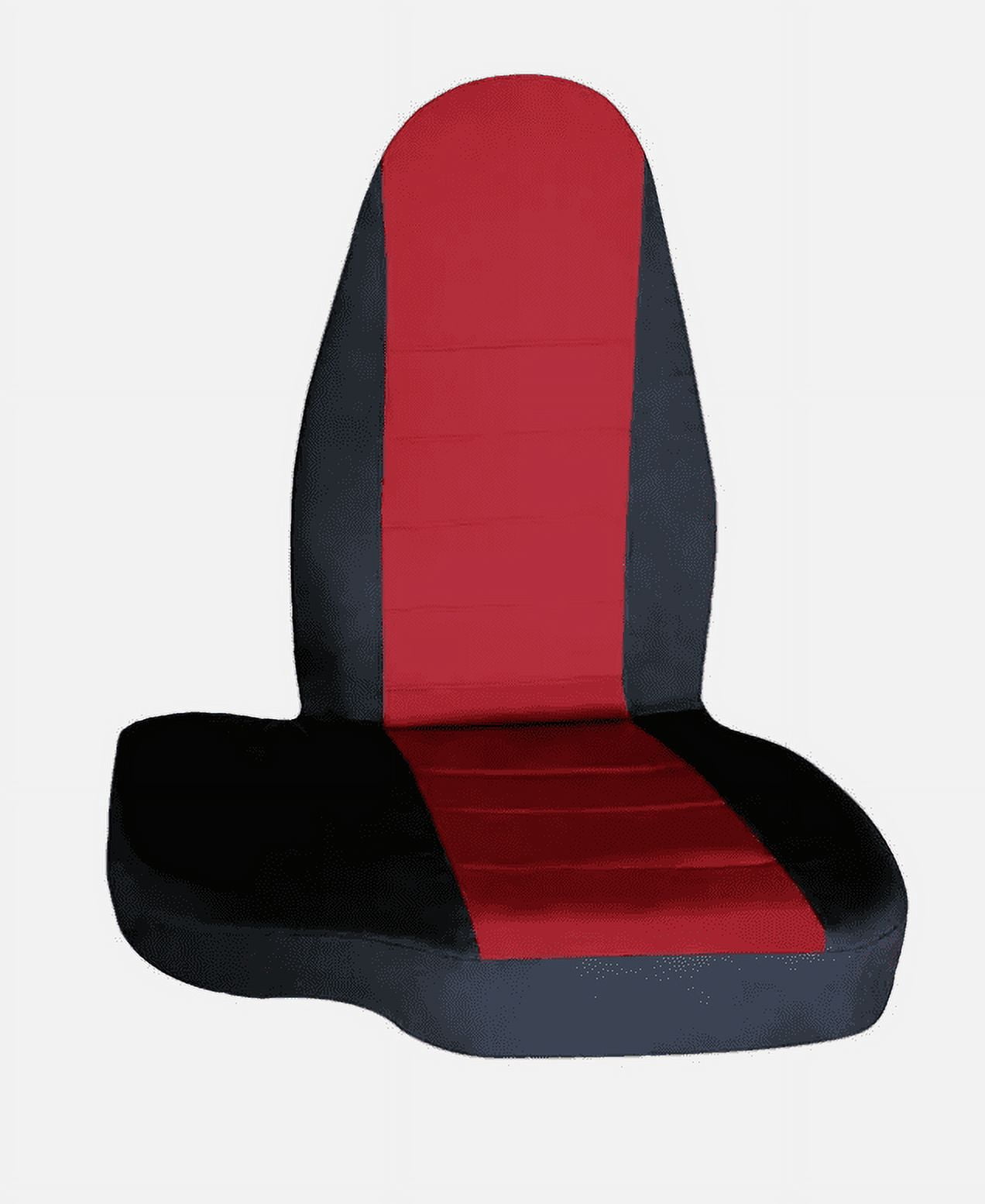 Seat Covers Cotton Center Without Console Fit for 1998 1999 2000 2001 2002 2003 Ford Ranger 60/40 Highback Truck (Black & Red)