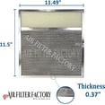 thumbnail image 3 of 11-1/2 x 11-3/4 x 3/8 Inches Range Hood Charcoal Carbon Aluminum Mesh Combo Vent Lens Filter 2-Pack, 3 of 6