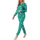 thumbnail image 4 of INSPIRAR CHIC Conjuntos de Pijamas de Manga Larga para Mujeres Sudadera de Punto Impresa con Estrellas 2 Piezas Ropa de Dormir L Verde Estrella, 4 of 5