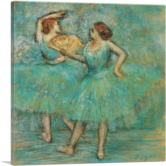 ARTCANVAS Two Dancers 1905 Canvas Art Print by Edgar Degas - Size: 18" x 18" (0.75" Deep)