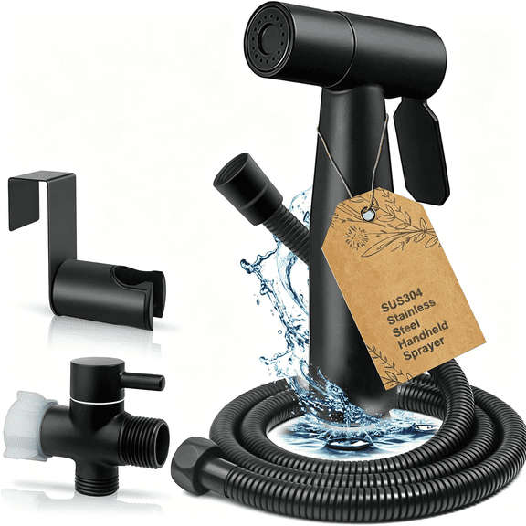 HIBIBUD Luxury Bidet Sprayer for Toilet-Handheld Sprayer Attachment with Brass Leak Free T-Valve&Adjustable Jet Spray, Perfect for Feminine Hygiene