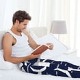thumbnail image 5 of Gukieu Angry Shark Print Men's Home Trousers, Elastic Drawstring Home Pajamas Clothing Suitable for Adult Men-X-Large, 5 of 6