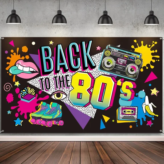 80'S Backdrop Banner Party Decor Photography Background Photo Boot Props