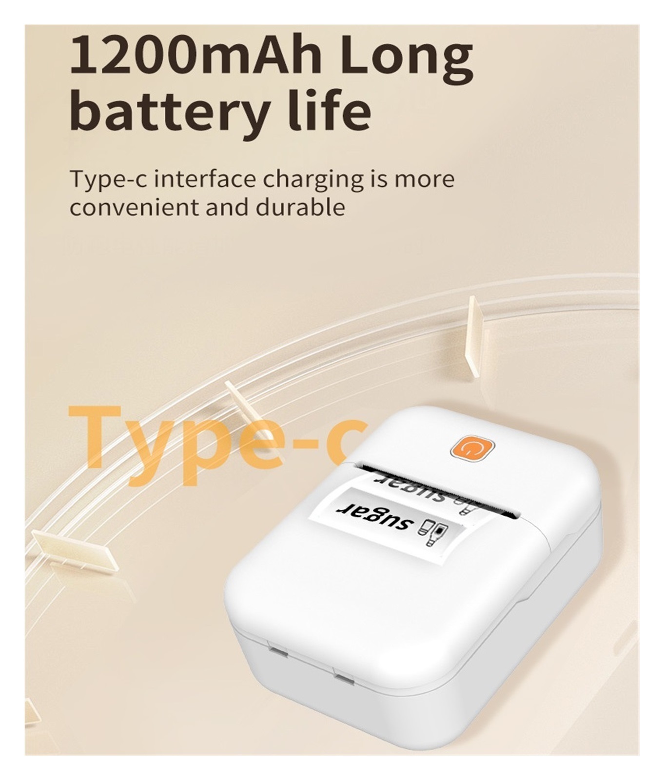 Portable Thermal Printer with Box Self-Adhesive Label Printer Small Mini Bluetooth Sticker Marker