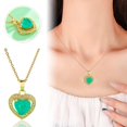 thumbnail image 2 of Ocean Heart Ice Crack Verde Collar Femenino Titanio Acero Corazón Zircon Collar Accesorios, 2 of 8