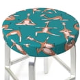 thumbnail image 3 of Kll Giraffes Doing Various Yoga Round Bar Chair Cushion Cover 12 Inch,Bar Stool Protector With Elastic, Soft Washable, 3 of 7
