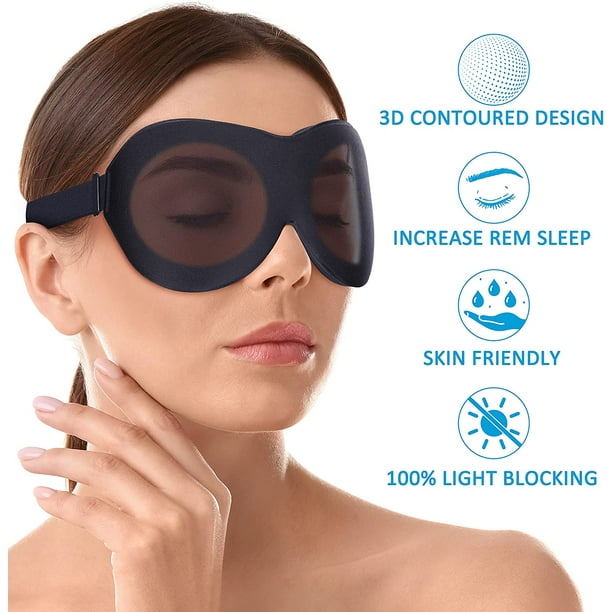 Masque de Sommeil Anti-Lumière 3D  Accessoire Voyage –