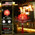 thumbnail image 3 of Tuphregyow Children's Lanterns Glowing In Ancient Style Lotus Flowers Mid Festival Lotus Lantern Hangings Material Package Purple, 3 of 7
