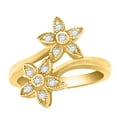 thumbnail image 3 of Aonejewelry 0.20 Ct. Ttw Diamond Flower Shaped Ring In 10K Yellow Gold, 3 of 4