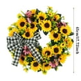 thumbnail image 3 of WMGHA Artificial Sunflower Wreath for Front Door Handmade Flower Wreath With Bow Spring and Summer Door Wreath for Home Party Festival Wedding Decor Back to School Door Wreath, 3 of 6
