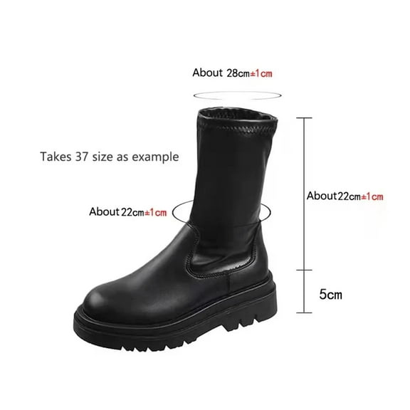 Thick Sole Knee High Boots For Women Chunky Heel Black Long Boots Leather Knight Boots Fashion Winter Shoes