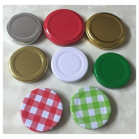 Toddmomy 20Pcs Sealing Metal Caps Round Red Tinplate Leak-Proof for Wide-Neck Jar Storage Bottle Daily Use