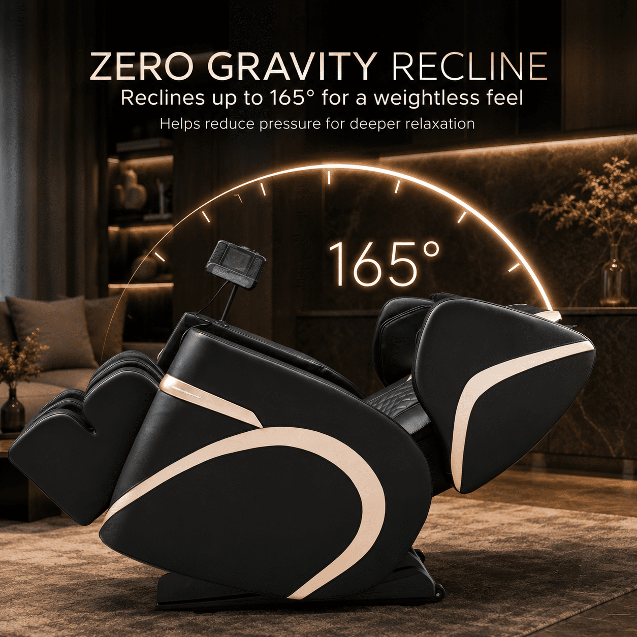 Aenkyo Full Body Zero Gravity Massage Chair Recliner with 8 Fixed Rollers, Foot Massage and Heating, Black