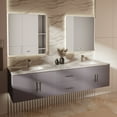 thumbnail image 2 of Lexora Home Geneva 80" Double Vanity with LED Mirrors in Dark Gray, 2 of 11