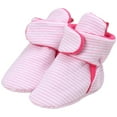 thumbnail image 5 of Quealent Baby Booties Cozy Fleece Slippers Soft Baby Shoes With Gripper Soles, Winter Infant Newborn Crib Sock Shoe Warm Footwear First Walkers Light Pink for Size 4.5, 5 of 7