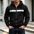 thumbnail image 5 of YUGYXL Mens Zip Up Fleece Lined Reflective Hoodies Sweatshirts Outdoor Workout Loose Pullover Tops with Pockets Black Jacket, 5 of 9