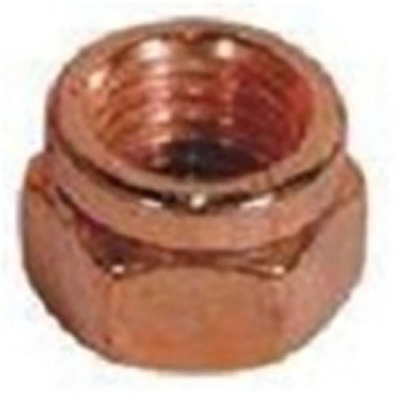 25 M8-1.25 Exhaust Lock Nut Copper Plated Steel 13mm Hex