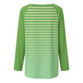 thumbnail image 5 of CLOISE Womens Blouses Fall Cute Striped Shirts Scoop Neck Long Sleeve Raglan Blouses Oversized Colorblock Tees Flowy Clothes Green 2XL, 5 of 5