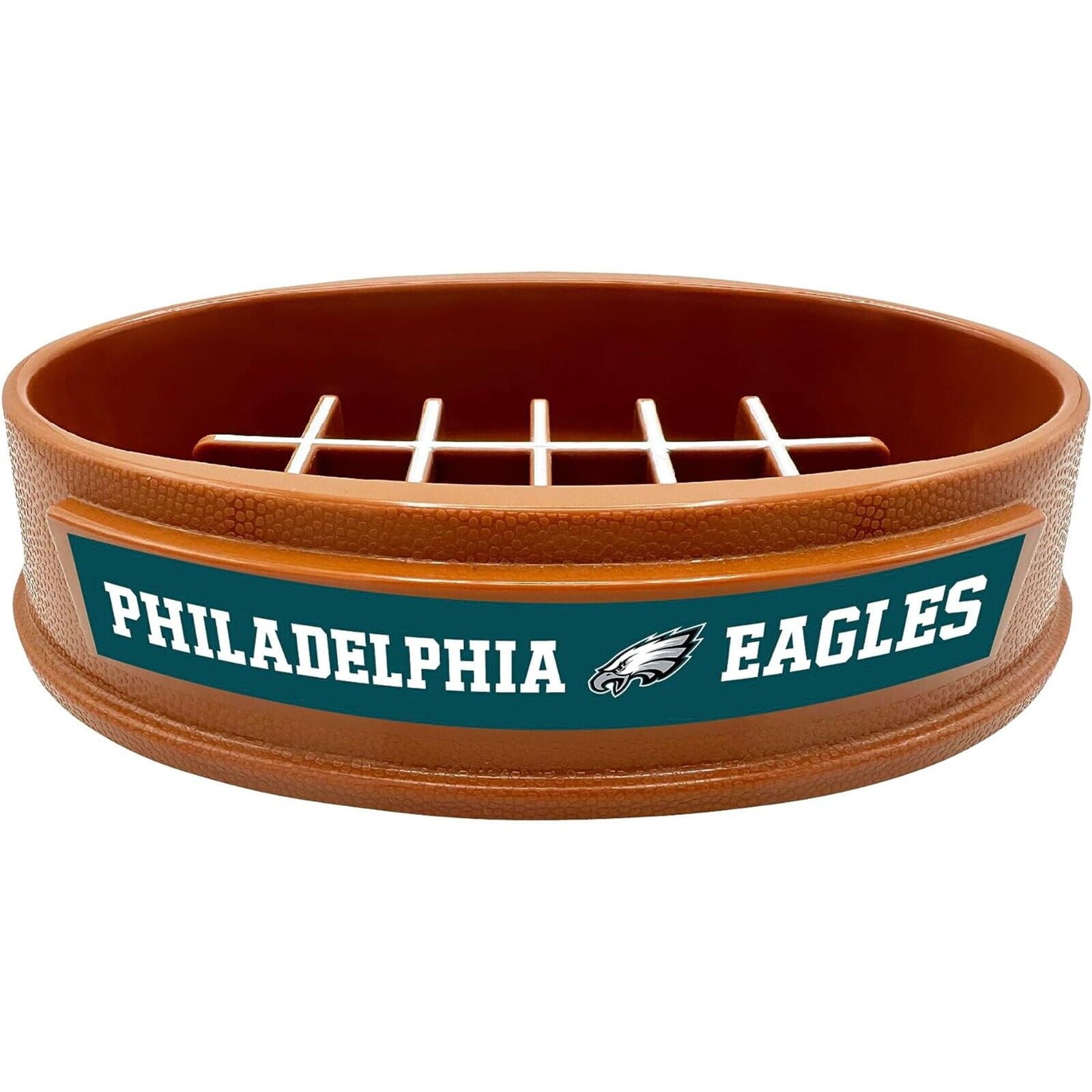 Pets First NFL Philadelphia Eagles Super-Bowl Slow Feeder Bowl for Dogs and Cats, Football Design for Healthy Digestion, Non-Slip, for Large & Small Pet