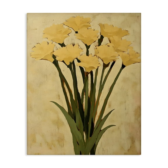 Stupell Industries Hand Picked Daffodils Abstract Painting Wrapped Canvas Canvas Art Print Wall Art, 16 x 20