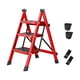 thumbnail image 1 of Taburete con Peldaños, Escalera con Pedal Antideslizante, Plegable, para Interiores Y Exteriores, Escalera de Cocina de Acero Engrosada, 3 Escalones P rojo, 1 of 8