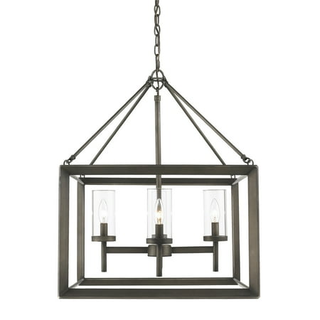 

Golden Lighting 2073-4 Smyth 4 Light 21 Wide Taper Candle Chandelier - Bronze