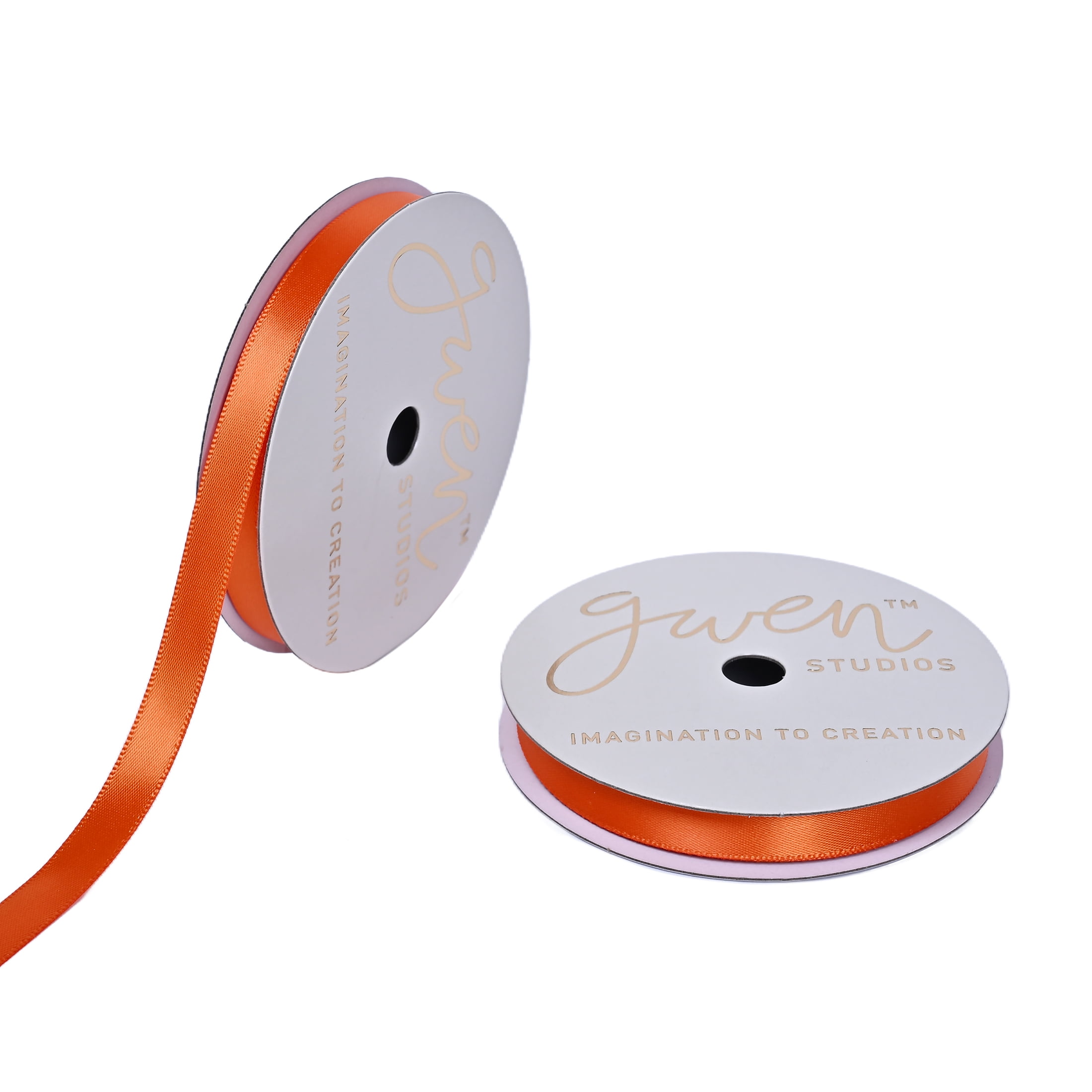 Gwen Studios 3/8" Orange Satin Ribbon, 7 Yards