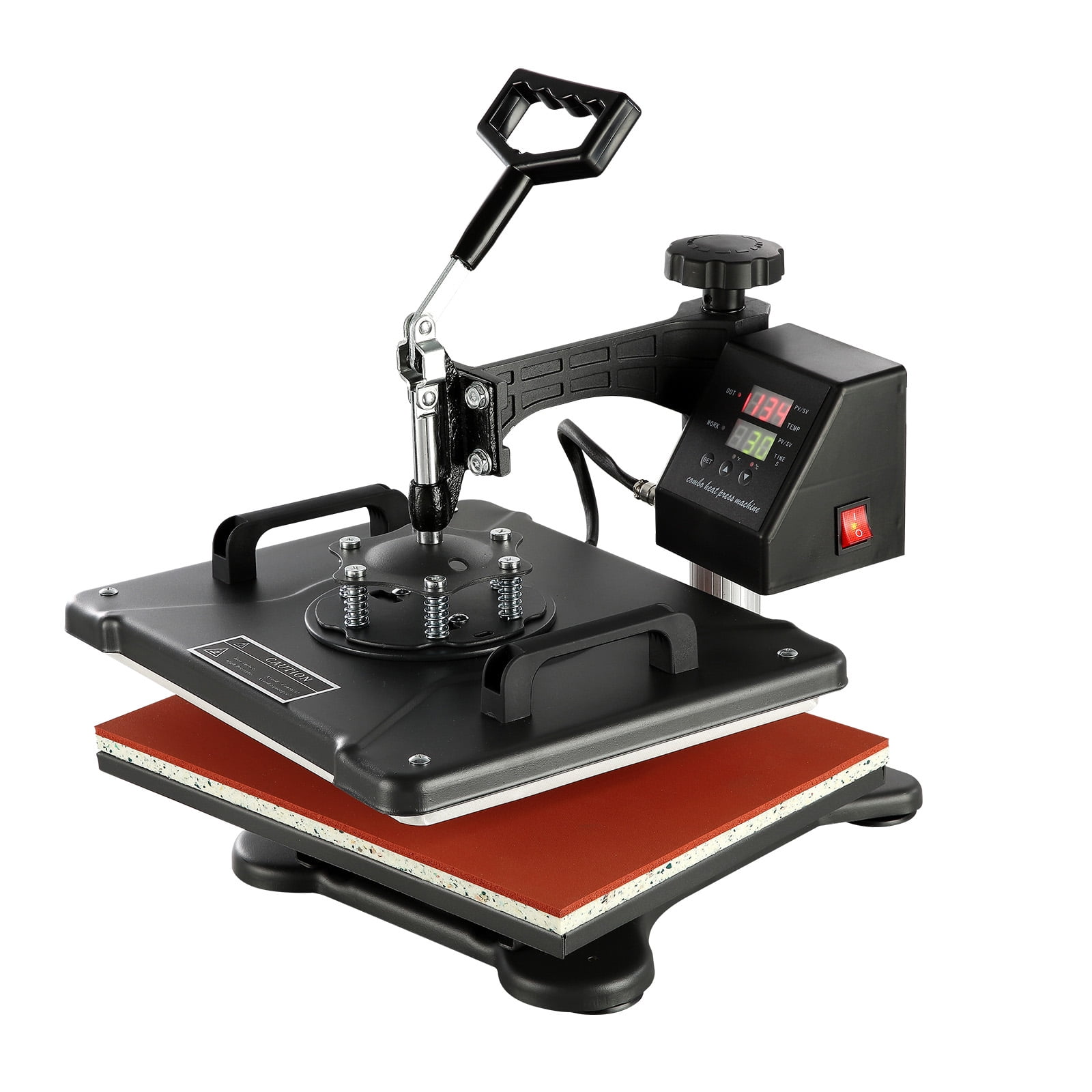 KFFKFF Thermal Transference Apparatus, 8-in-1 Electronic Versatile Heat Press 12x15 inch, Full Circle Swivel Capability for Printing on Shirts, Cups, Baseball Caps, Headwear, Dishes