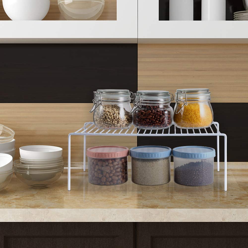 Large (15.7 X 9. 4 Inch) Cabinet Storage Shelf Rack  Rustproof Kitchen Counter And Organizer For Fridge Bathroom Set Of 4