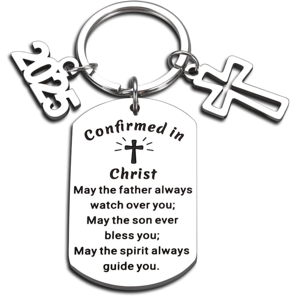 2025 Confirmation Gifts for Teens, Confirmation Gifts, Christian Keychain for Kids, First Communion Religious Decoration for Him Her,Stocking Stuffers Baptism Keychains