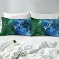thumbnail image 3 of Peacock Fitted Sheet Green Teal Fog Queen Bed Sheets,Goth Woodland Animals Sheets Exotic Wildlife Bedding Set Room Decor Aesthetic,(No Top Sheet), 3 of 5