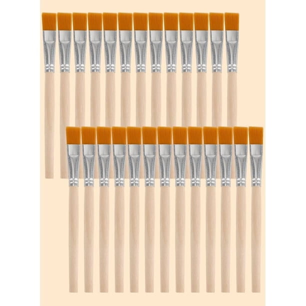 25 pinceles de nailon blancos de 136 x 12 x 8,5 mm, cerdas finas para acuarela, pintura al óleo y arte.