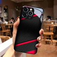 thumbnail image 2 of Black Carbon Fiber for Pattern Glass Phone Case for iPhone - Tempered Glass Phone Case, Anti-Scratch Shockproof Protective Case for iPhone 17/16/15/14/13 Series, 2 of 7