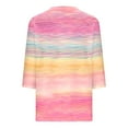 thumbnail image 3 of Womens Plus Size Tops, 3/4 Sleeve Shirts for Women Fall Fashion Loose Fit Ombre Tie Dye V Neck T-Shirts, 3 of 4