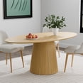 thumbnail image 3 of MAYEERTY 67x33.5x30 Modern Oval Dining Table for 6, Mid-Century Kitchen Table for Dining Room Kitchen, Natural Wood, 3 of 10