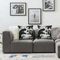 thumbnail image 2 of nygtbtfer saur Square Pillow Covers Pack of 2 and Themed Black White Velvet Soft Washable Bedroom Outdoor Pillow White, 2 of 7