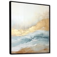 thumbnail image 2 of Designart "Ocean Storm In Beige, Blue, And Gold" Abstract Shapes Floater Framed Canvas Prints, 2 of 5