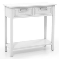 Giantex Console Table, Sofa Table w/2 Drawers & Bottom Shelf, Multipurpose Accent Table for Living Room, Bathroom, Hallway, Entryway, White