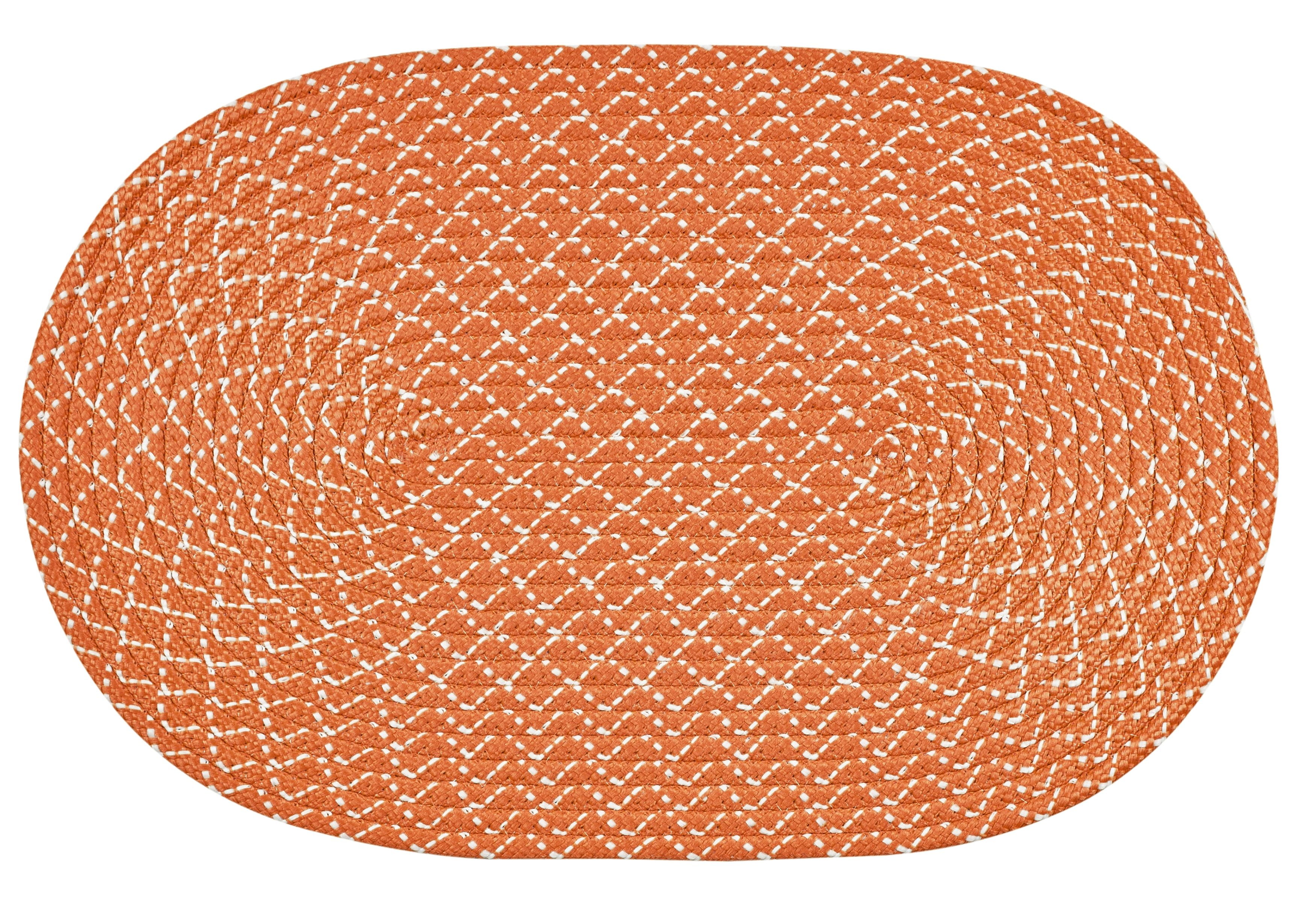 Better Trends Sunsplash Indoor/Outdoor Polypropylene 42" x 66" Braided Rug - Orange