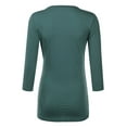 thumbnail image 3 of Doublju Women's V Neck Twist Knot Ruched Empire Waist Slimming Tunic Top Blouse (S-3X), 3 of 4